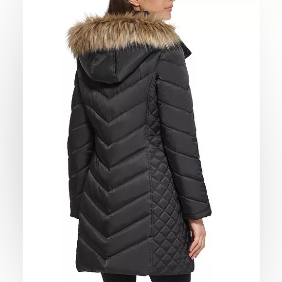 Kenneth Cole New York - Women's Down Parka Coat / Quilted Winter Jacket - Picture 7 of 8